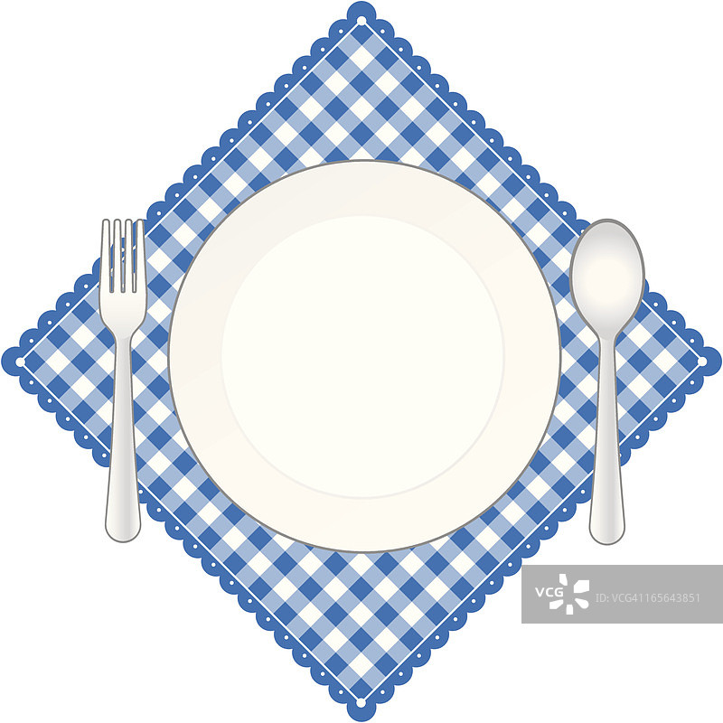 蓝色钻石餐位横幅图片素材