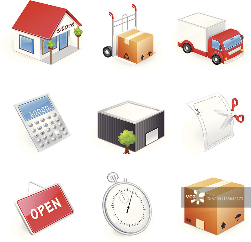 配送和购物图标-3D系列图片素材