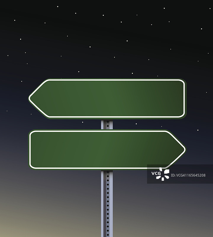 夜晚的空白指示牌图片素材