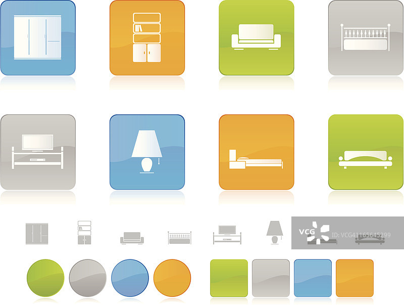 彩色家具图标图片素材