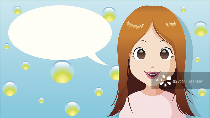 拿着对话气泡的女孩图片素材