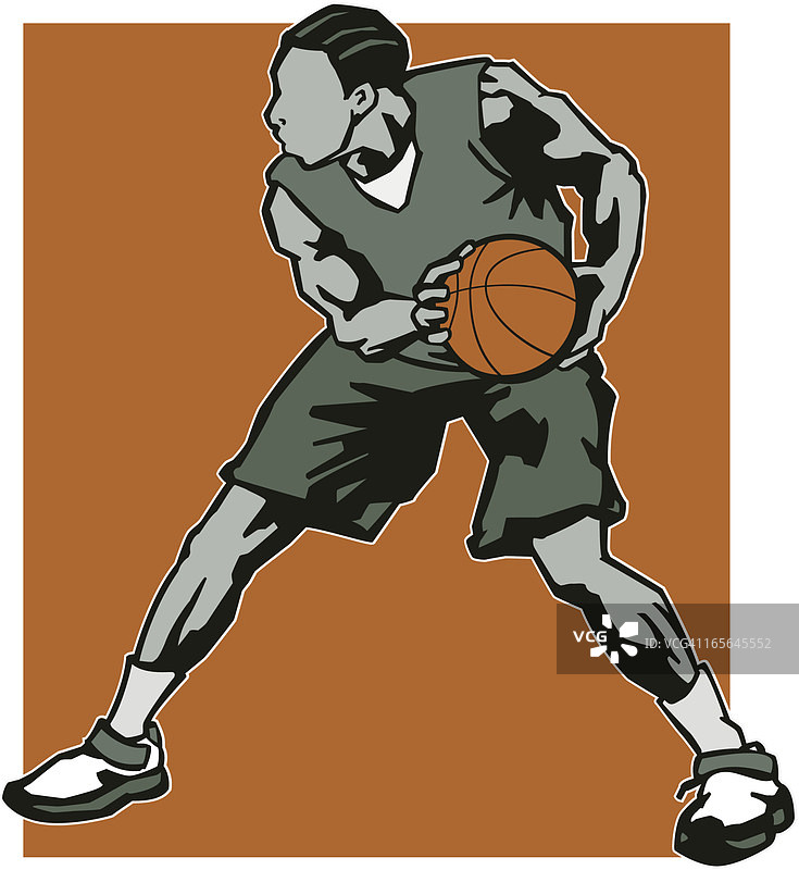 职业篮球后卫插画图片素材