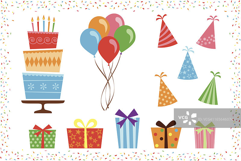 生日派对图标元素图片素材