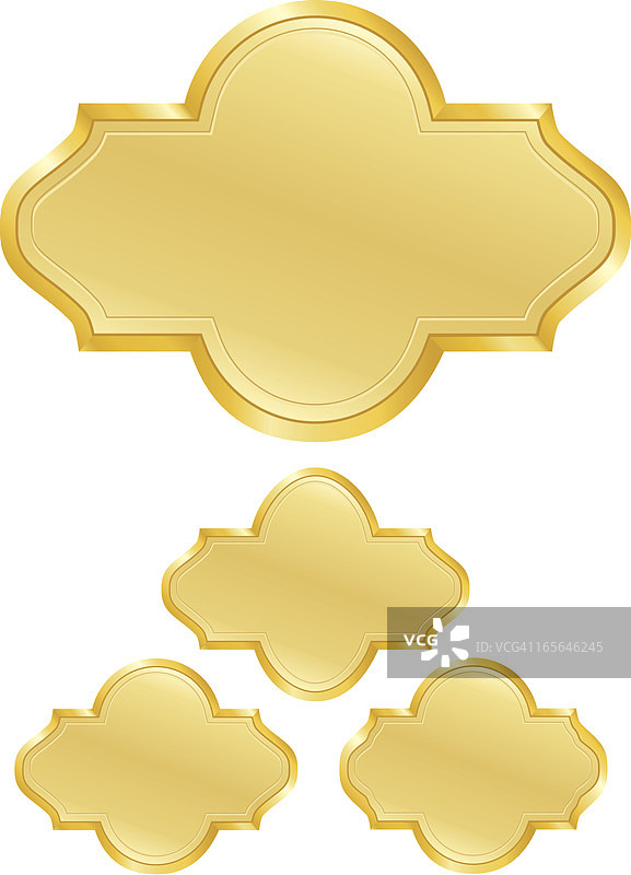 金属金色标志、徽章、图标设计元素合集图片素材