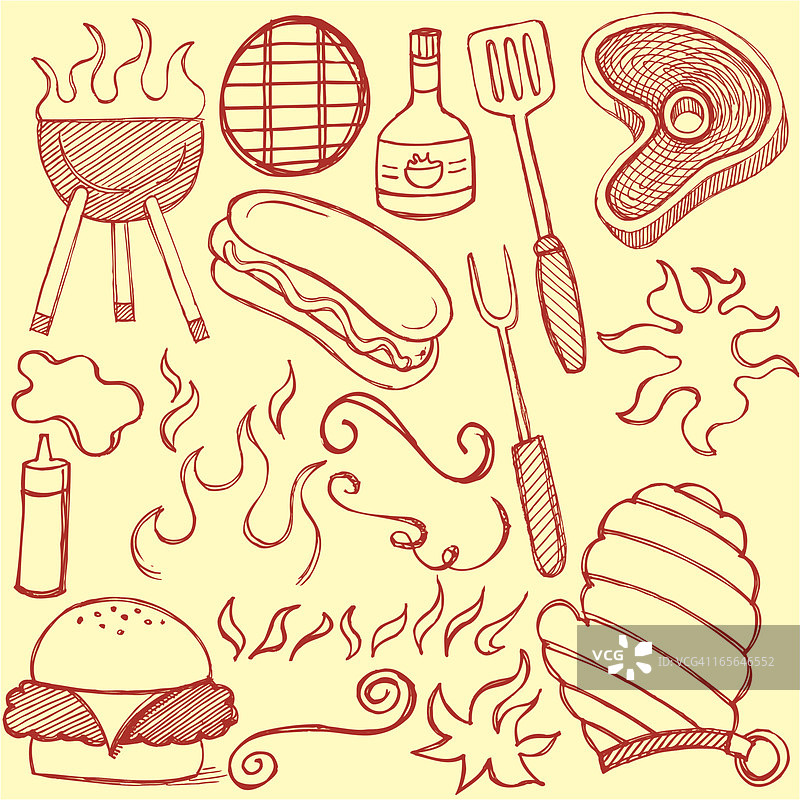 烧烤涂鸦图片素材