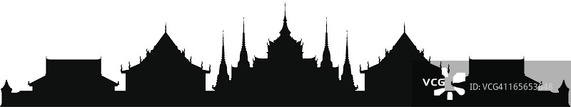 曼谷卧佛寺（所有建筑均细致完整且可移动）图片素材