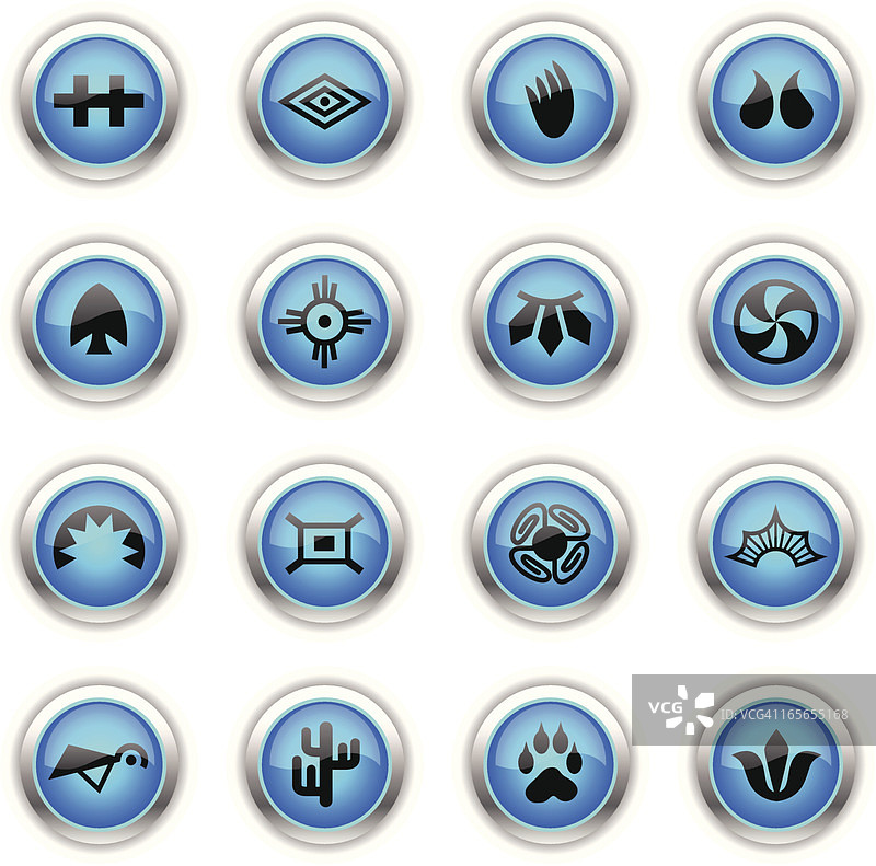 蓝色图标 - 印度部落图片素材