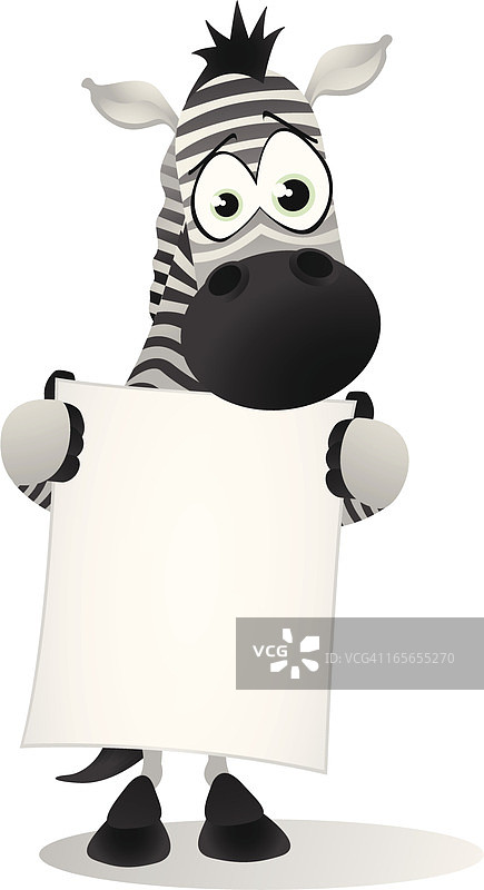 斑马举着空白banner图片素材