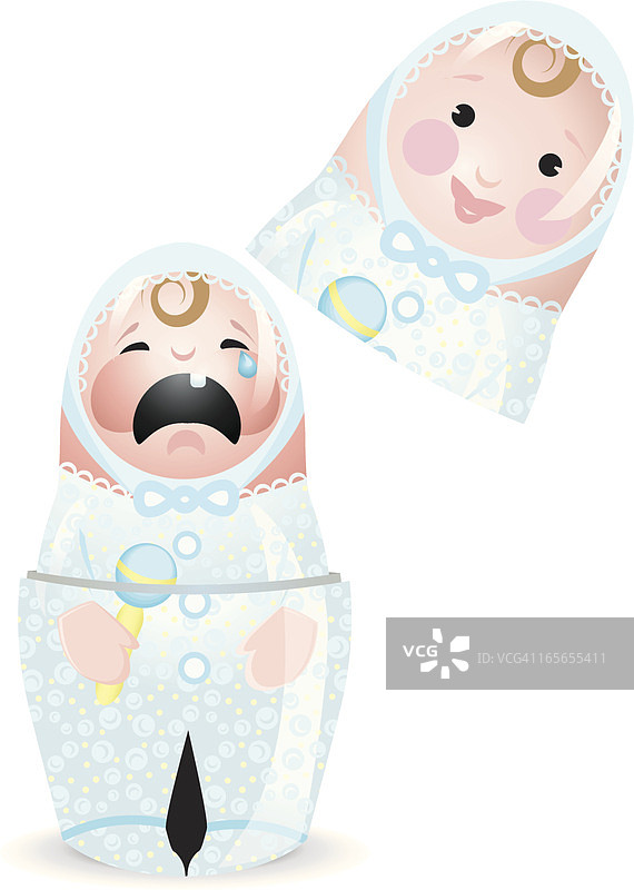 快乐悲伤的套娃男宝宝图片素材