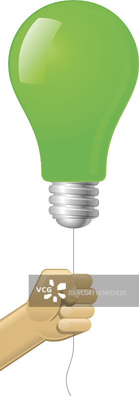 绿色灯泡气球图片素材