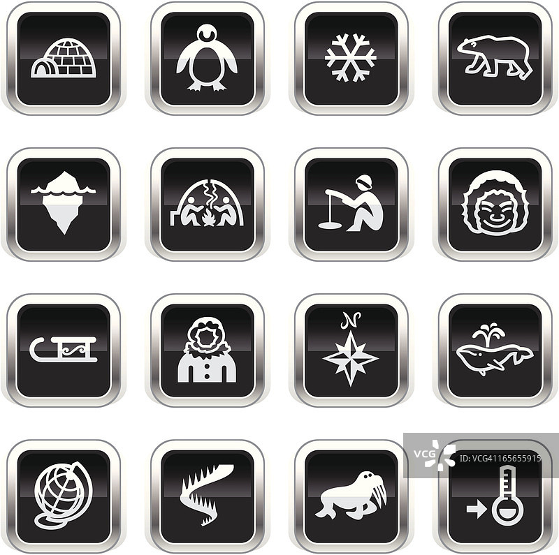 超级光面黑色图标 - 北极风图片素材