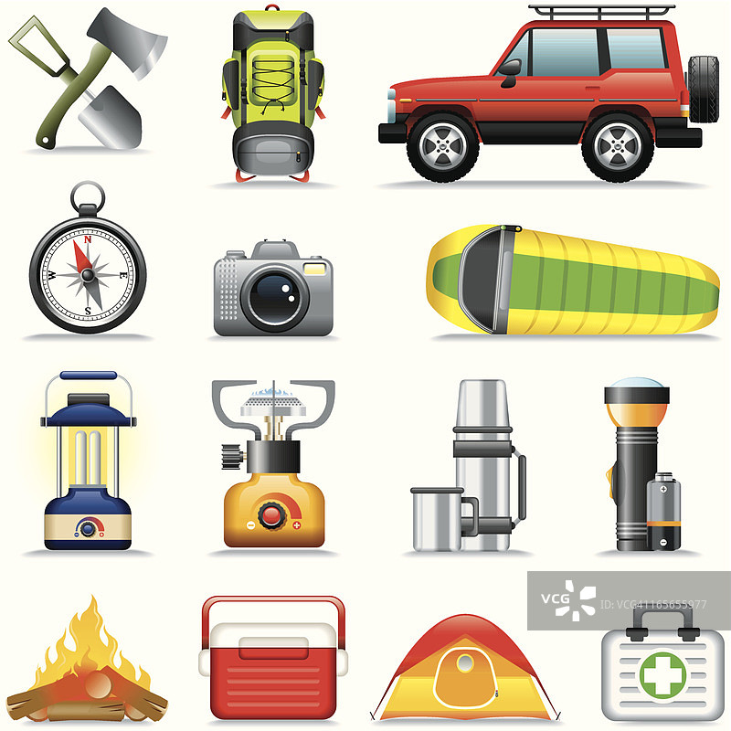 户外露营图标集图片素材