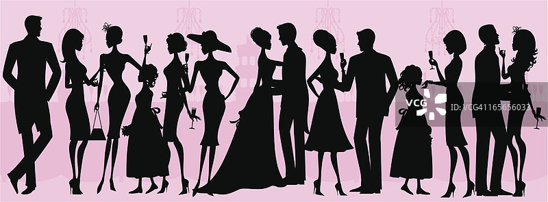 婚礼派对剪影图片素材