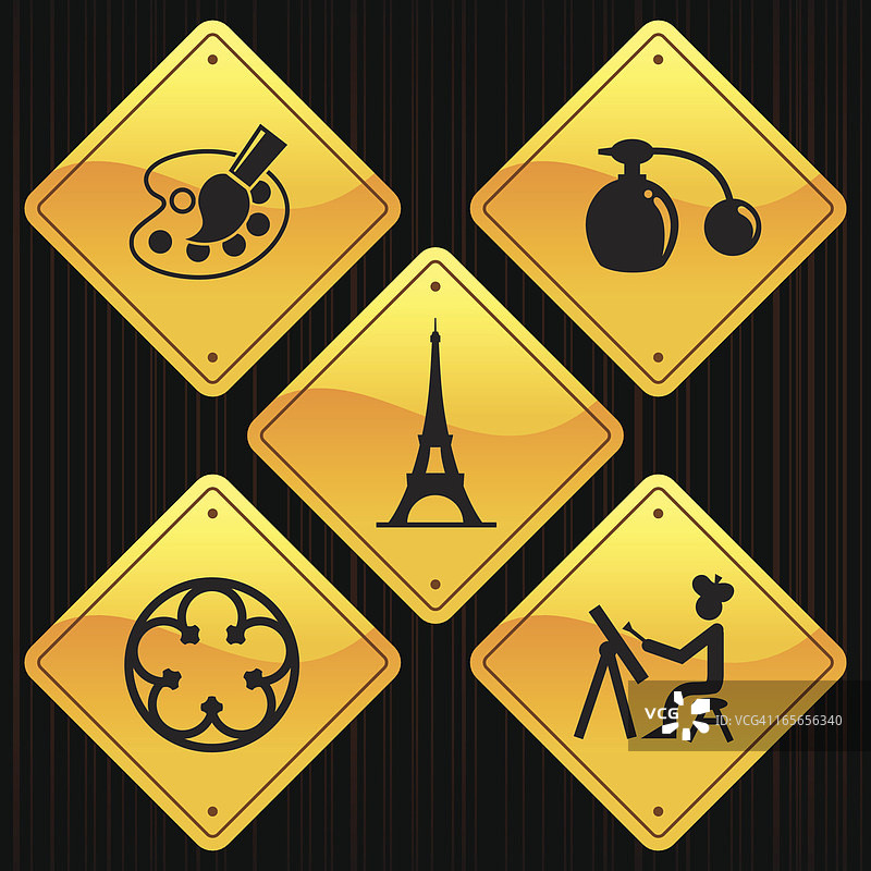 法国巴黎的黄色标志图片素材