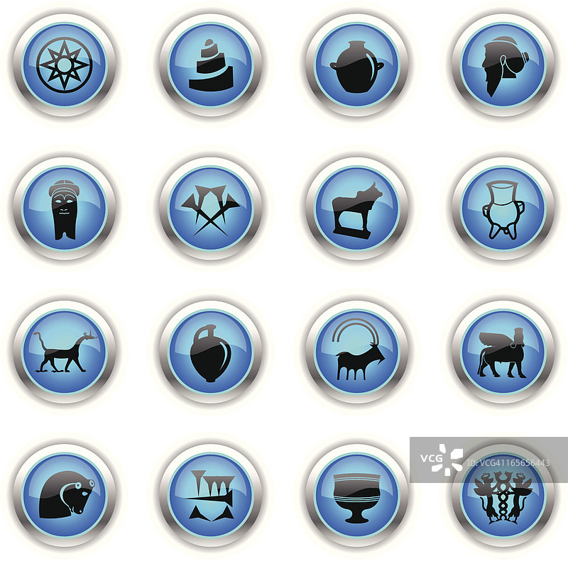 蓝色图标-美索不达米亚图片素材