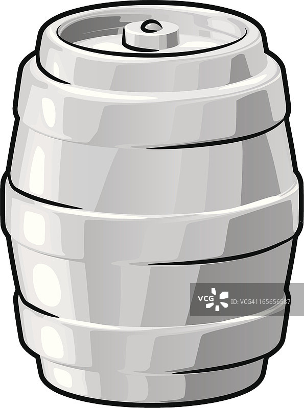 白色背景上的啤酒桶插画图片素材