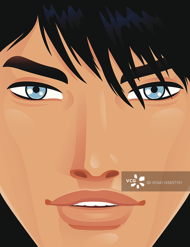 男性面部特写图片素材