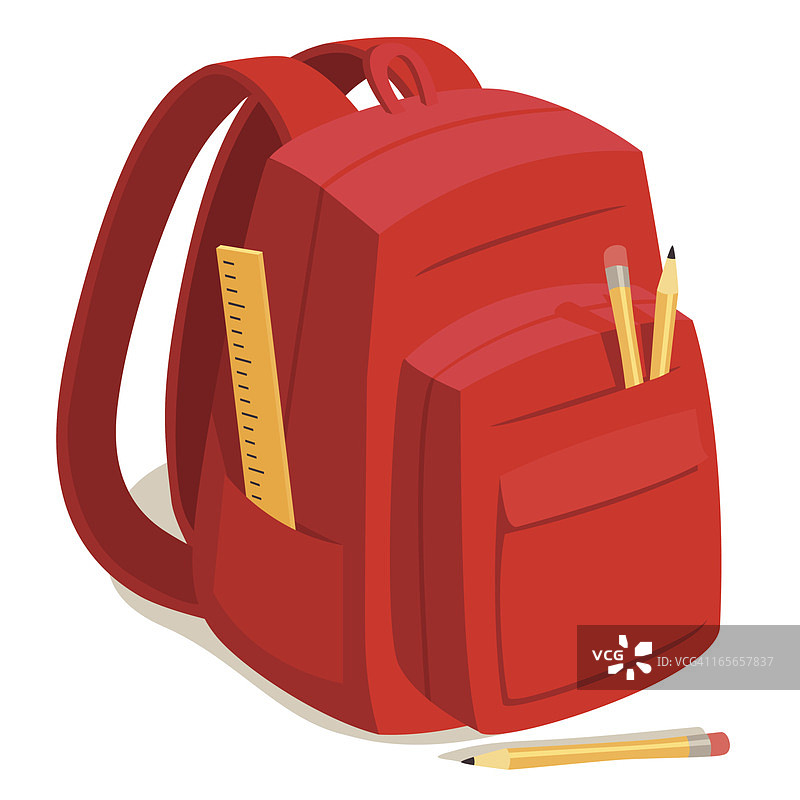 红色返校季背包图片素材