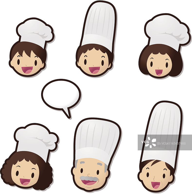 可爱图标集（表情符号）：厨师家庭（餐饮服务）图片素材