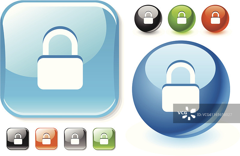 有安全锁的光滑图标图片素材