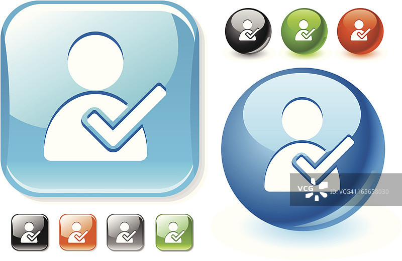 已接受成员的光滑图标图片素材