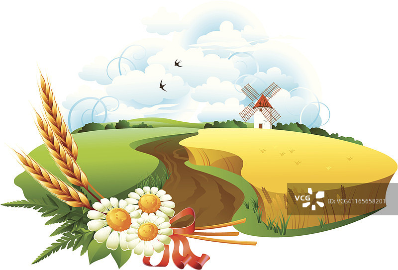 麦田与天空图片素材