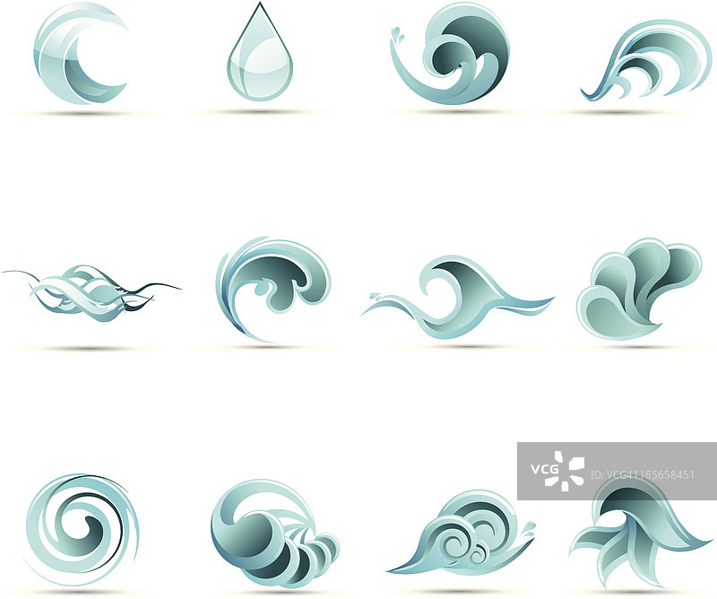 波浪和水图标图片素材