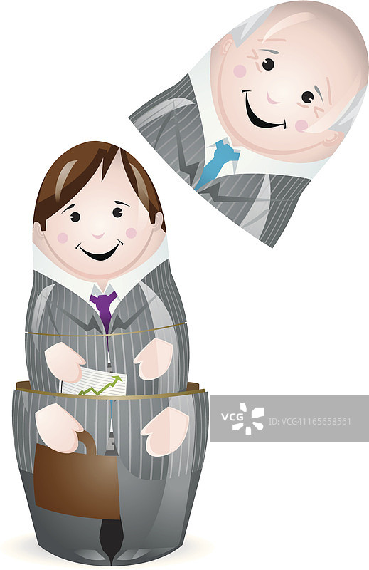 堆叠玩偶的年轻商务男士图片素材