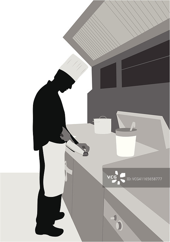 厨师切割矢量剪影图片素材