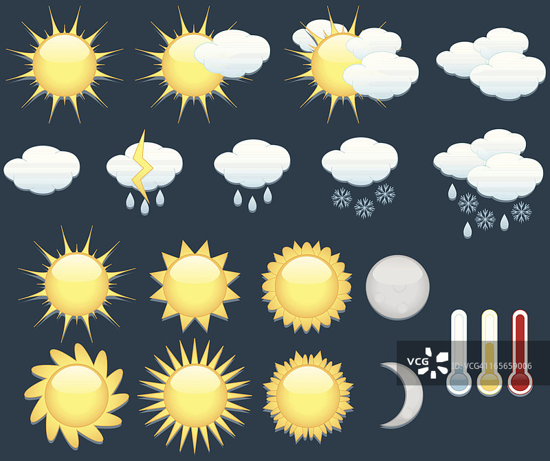 天气图标集图片素材