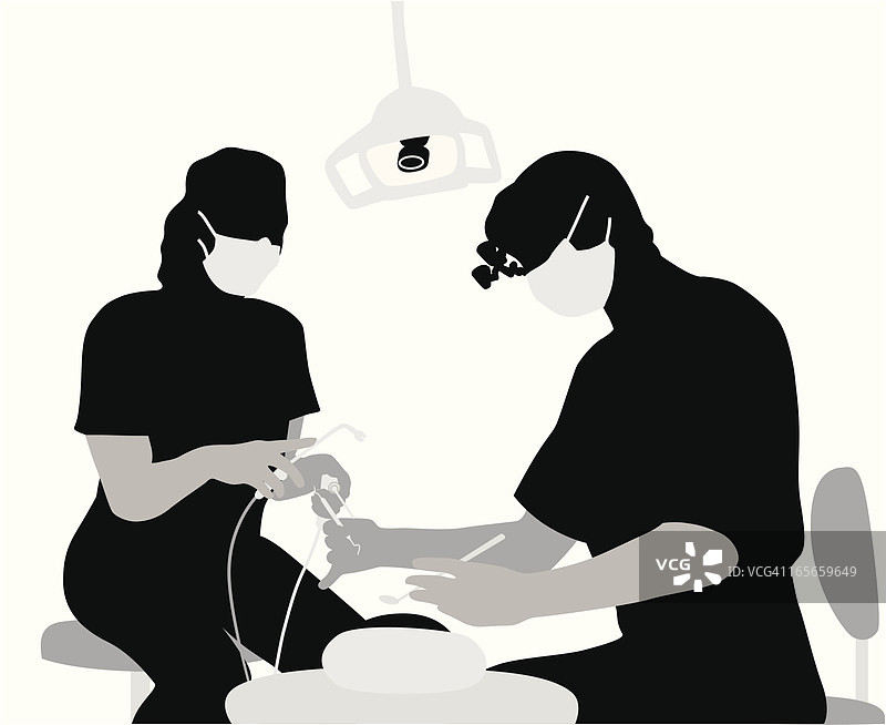 牙科工作矢量剪影图片素材