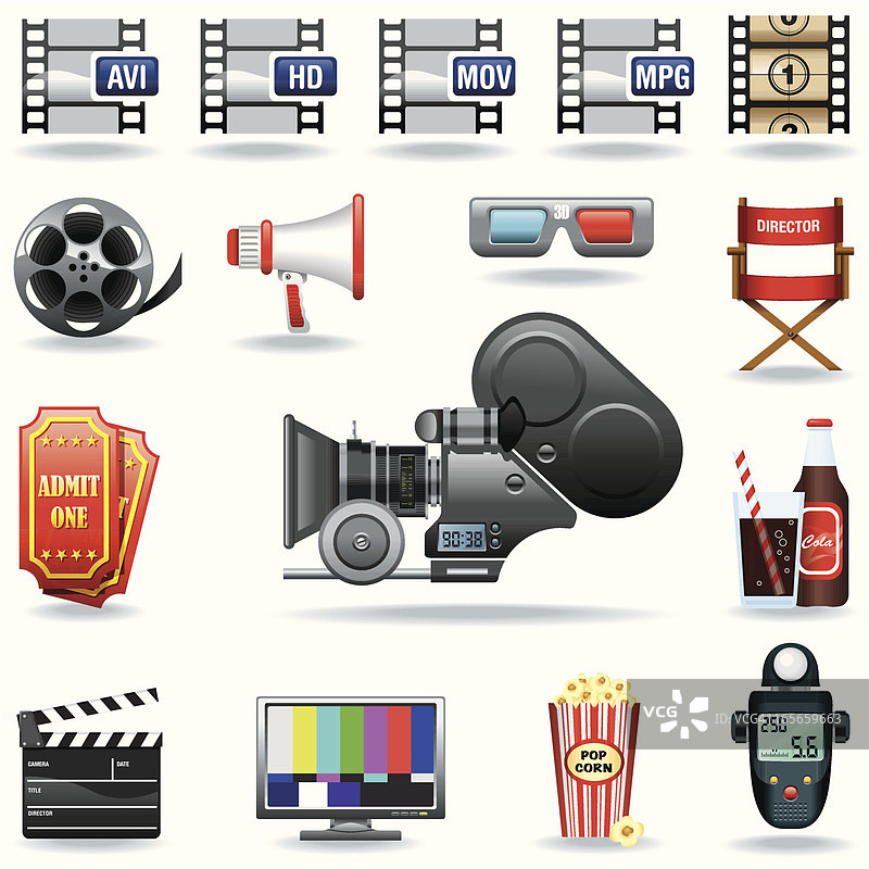 电影院图标合集图片素材