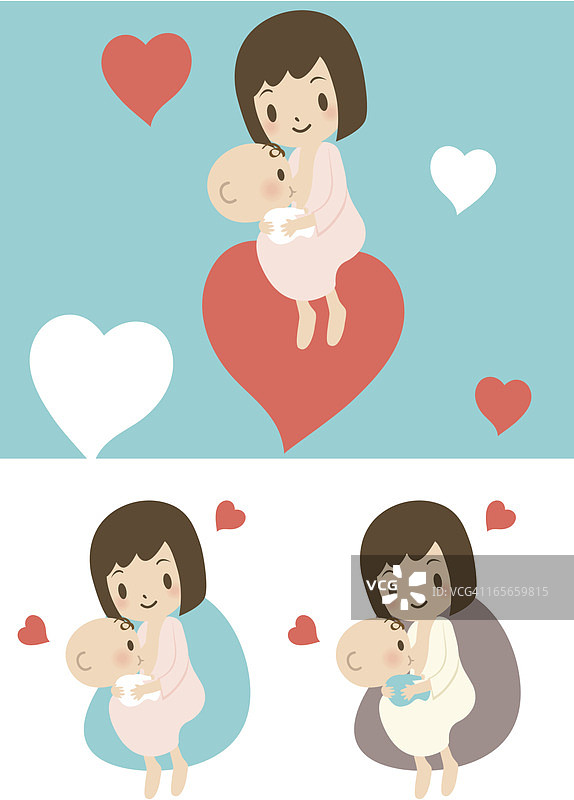 爱：母亲给男婴（女婴）哺乳图片素材