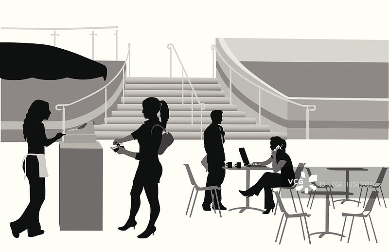 晨间咖啡矢量剪影图片素材