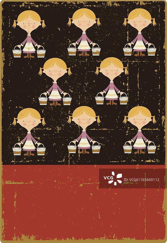 复古风格的挤奶女工图片素材