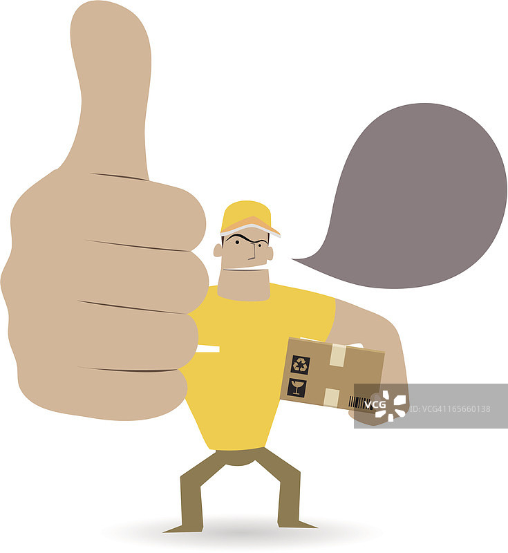 手势：快递员竖起大拇指图片素材