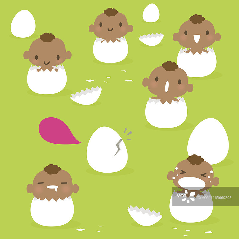 可爱的破壳新生婴儿图片素材