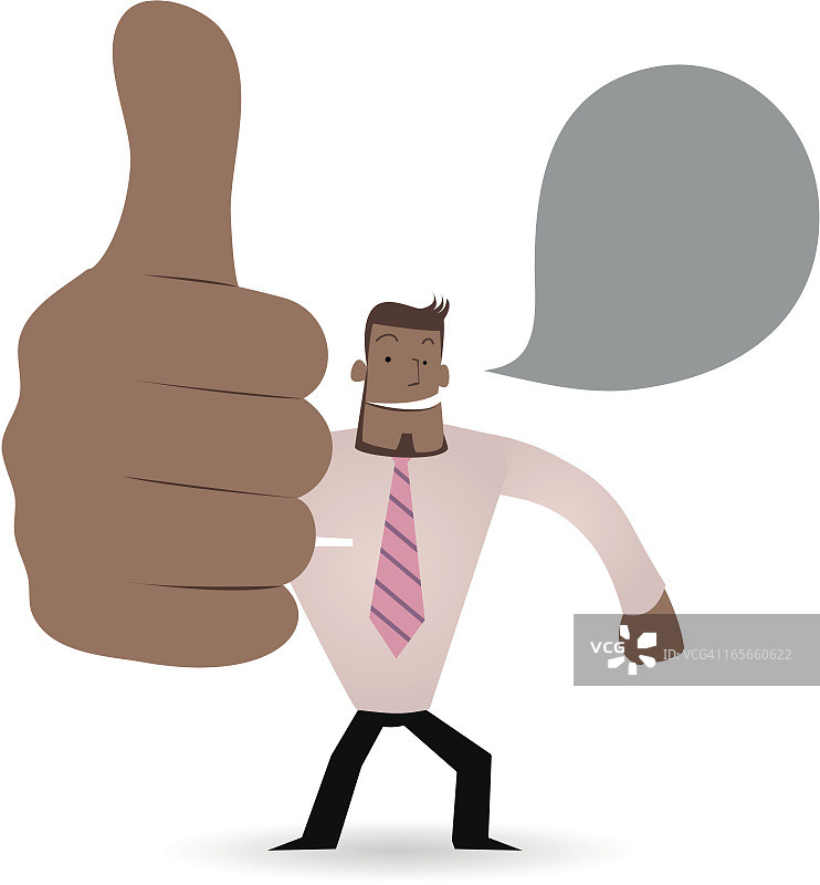 手势（手语）：快乐的商人（老师）竖起大拇指（赞许）图片素材
