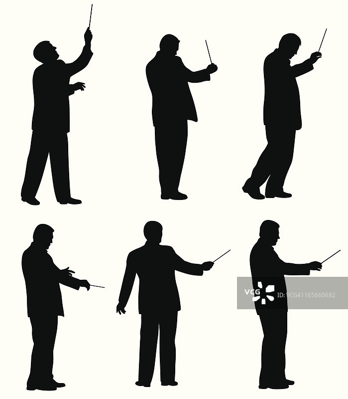 音乐总监矢量剪影图片素材