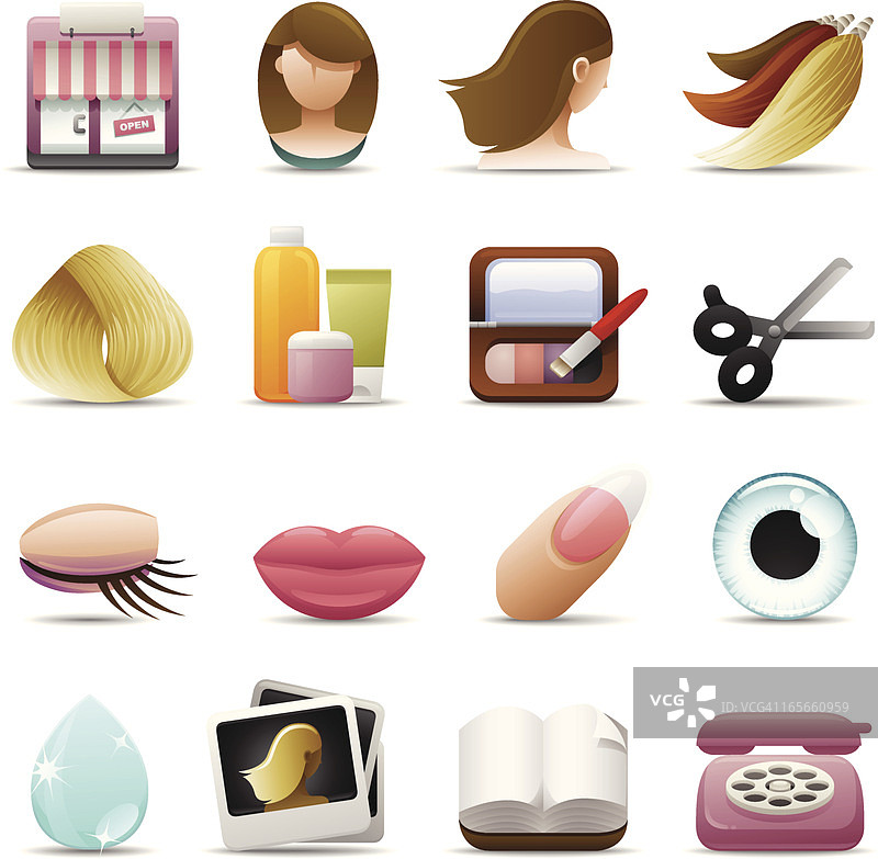 高级美发美容图标图片素材