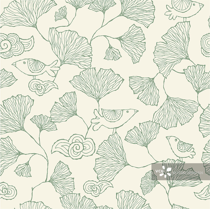 无缝银杏叶图案图片素材