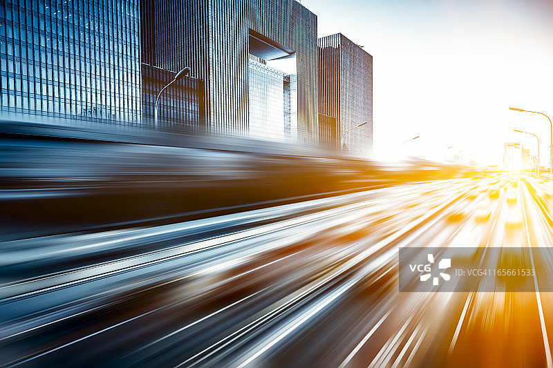 中国北京交通的动态模糊图像图片素材