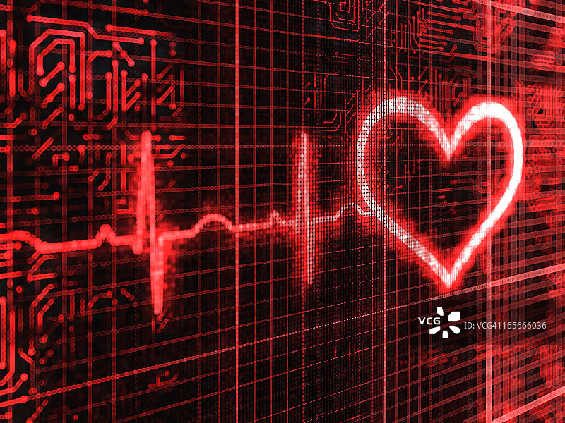 数字脉搏心跳背景特写图片素材