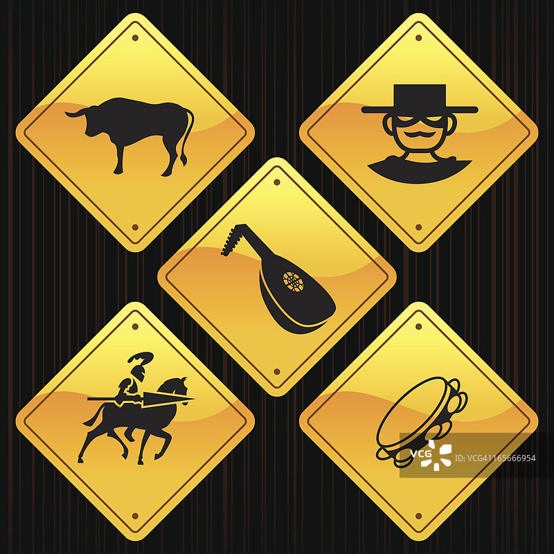 西班牙黄色标志图片素材