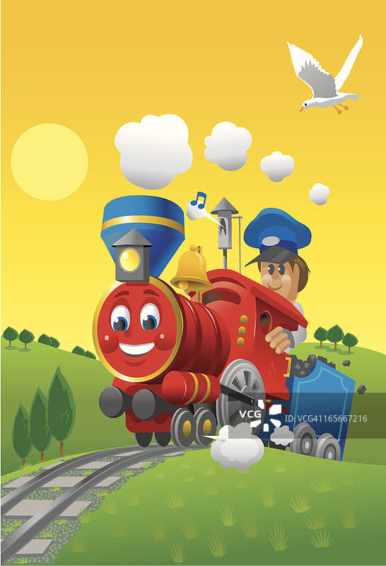 小红火车图片素材