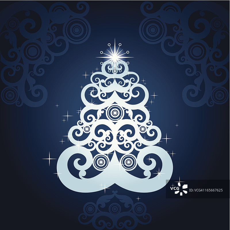 圣诞树贺卡图片素材