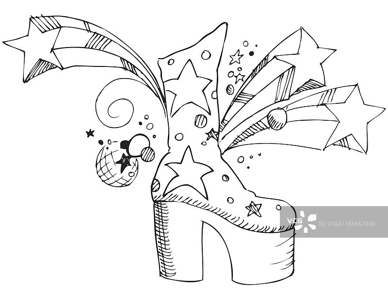 Glamrock靴子素描图片素材