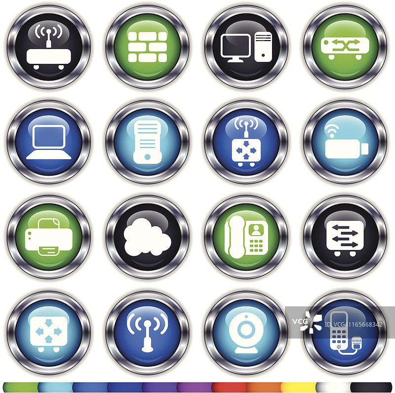 彩色圆形网络设备和组件图片素材