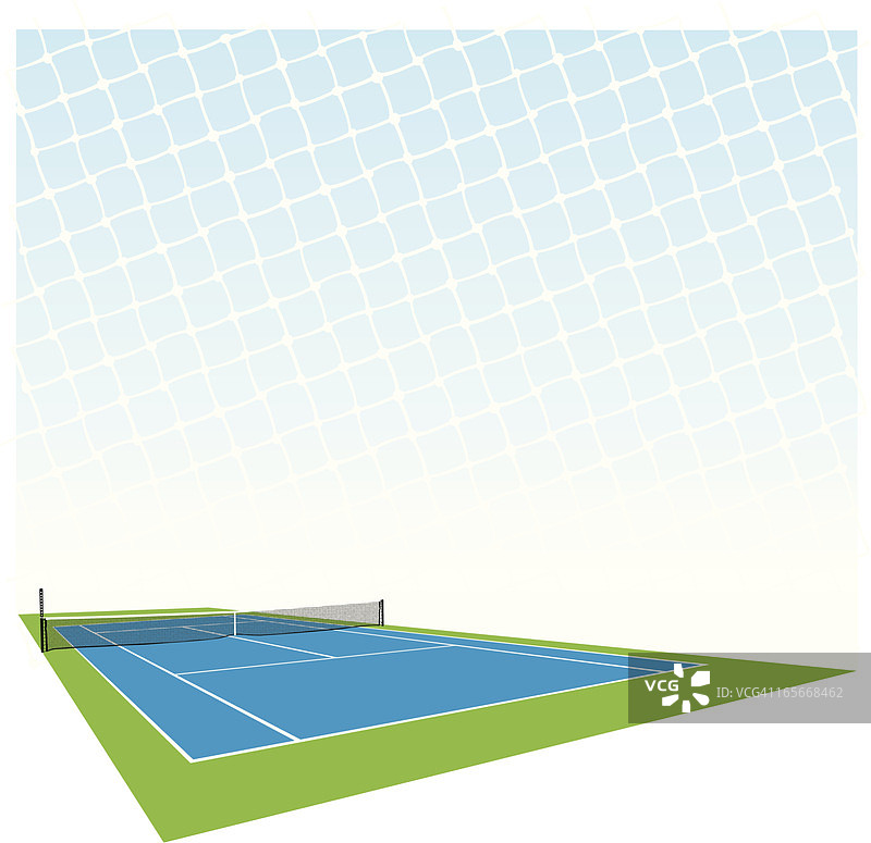 网球场和球网的图形插画图片素材
