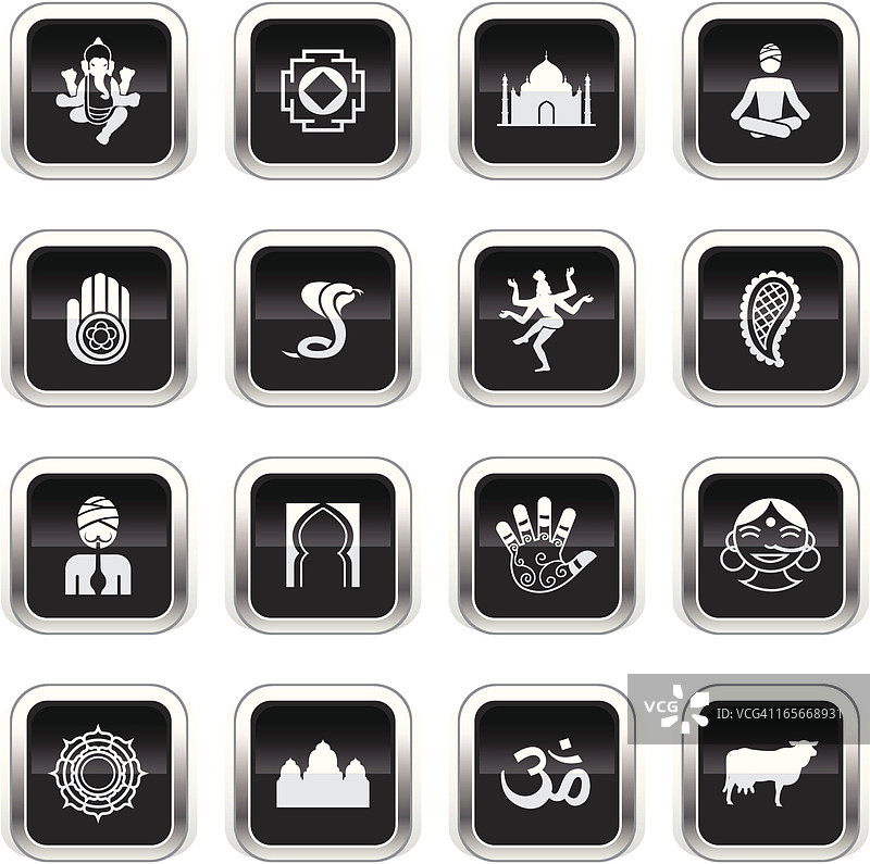 超亮黑图标 - 印度图片素材